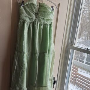Cider Light Green halter maxi dress